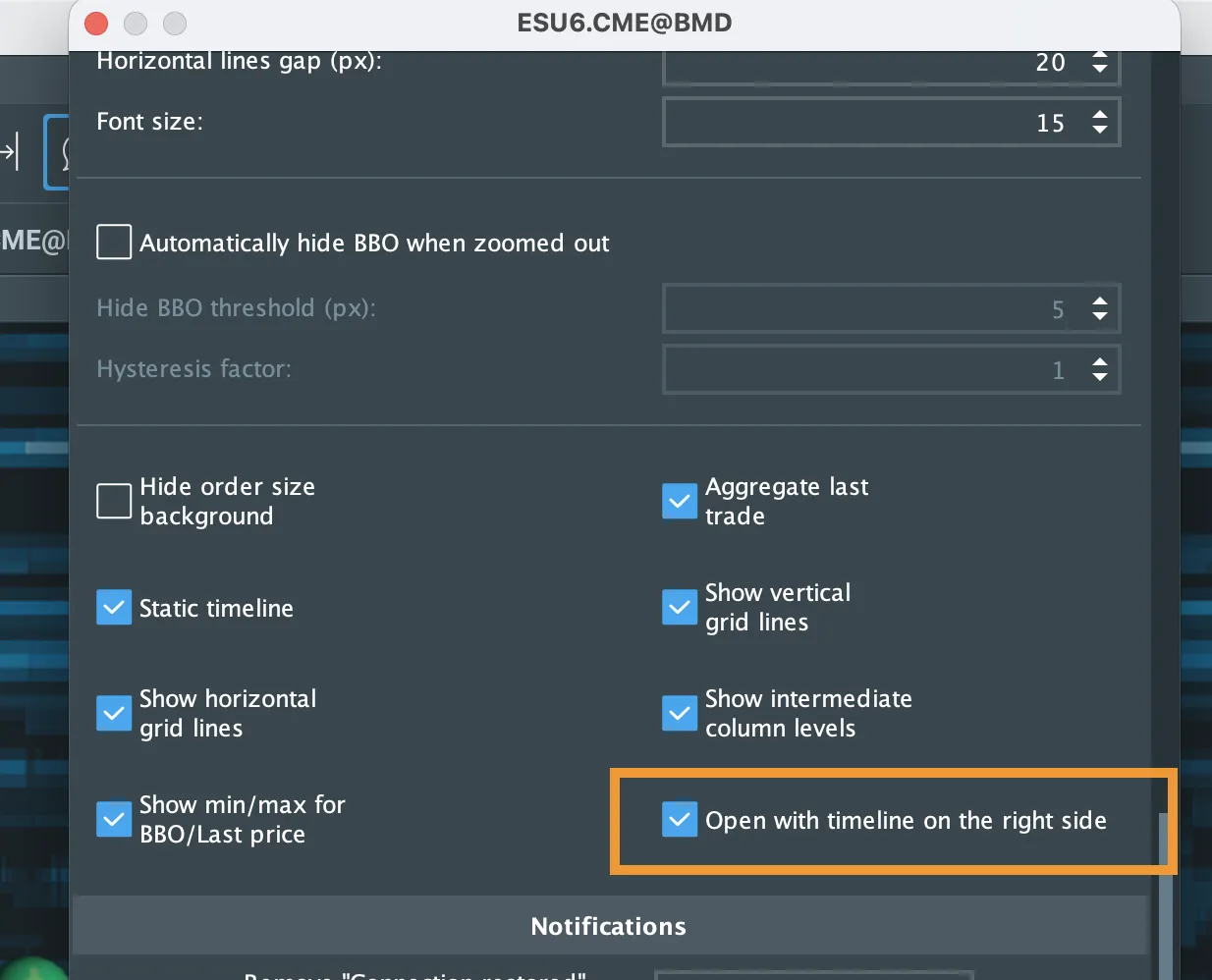 Timeline on the Right Side screenshot